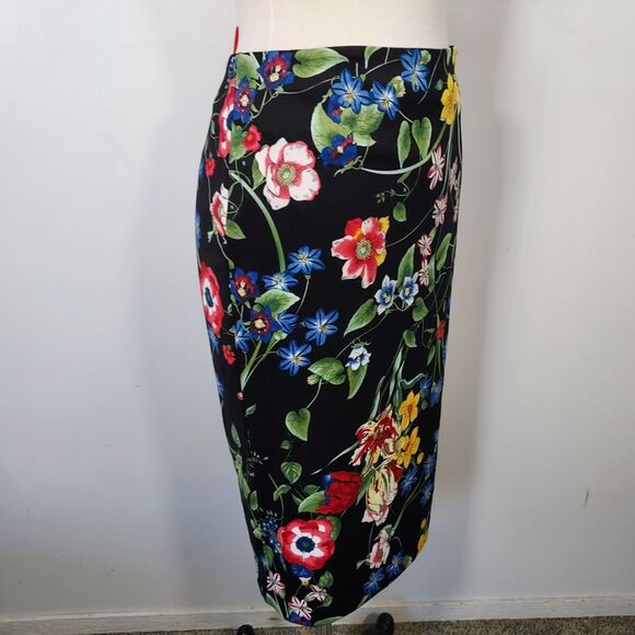 7th Avenue New York Co Women's Skirt Black Floral Size 12 Stretch Straight NWT - Picture 5 of 12